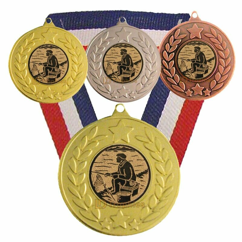 Fisherman Fishing Medal & Ribbon