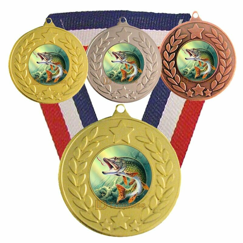 Pike Fishing Medal & Ribbon