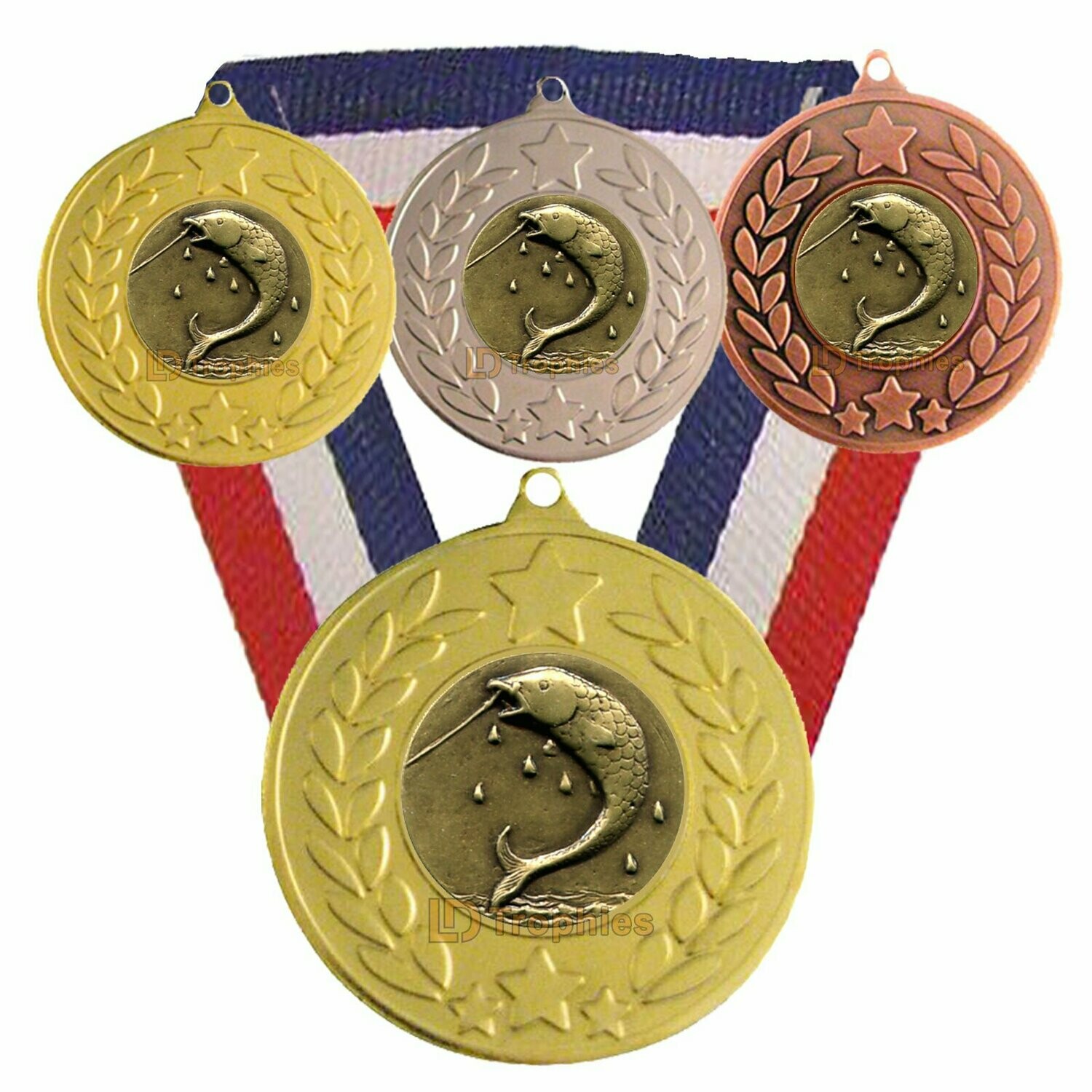 Fish on Line Fishing Medal & Ribbon