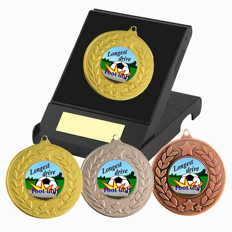 FootGolf Longest Drive Medal in Presentation Box