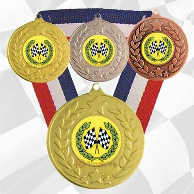 Motor Sport Medal & Ribbon (Flags)