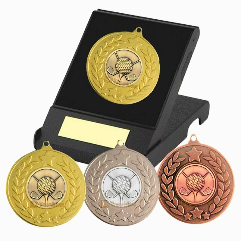 Golf Medal in Presentation Box