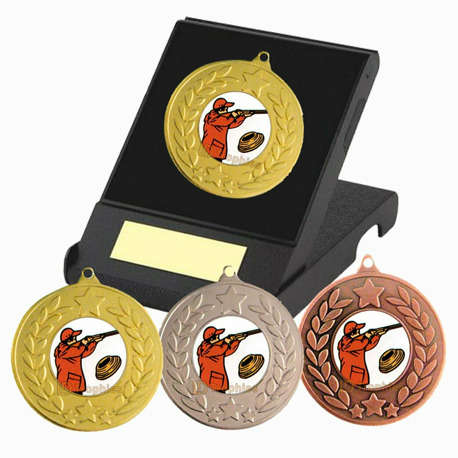 Clay Pigeon Shooting Medal in Presentation Box