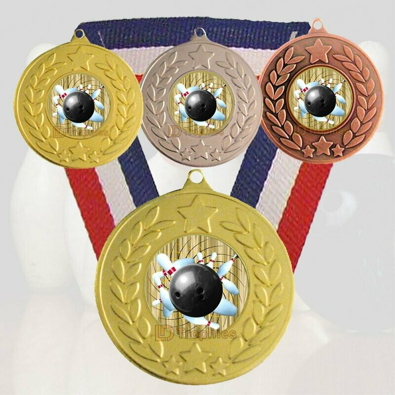 Ten Pin Bowling Medal & Ribbon