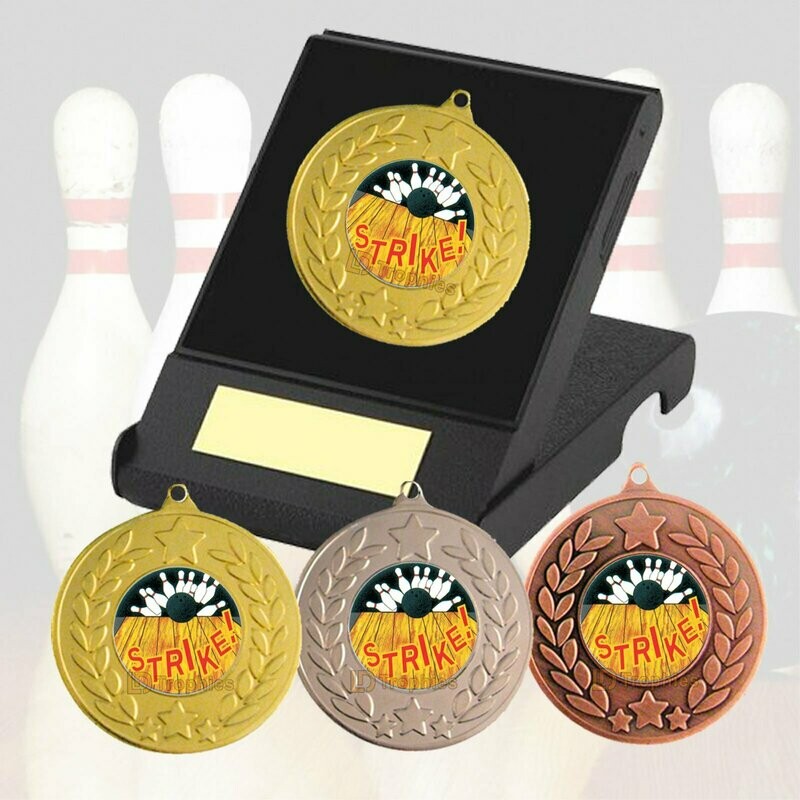 Ten Pin Bowling Strike Medal in Presentation Box