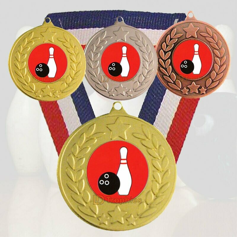 Ten Pin Bowling Medal & Ribbon