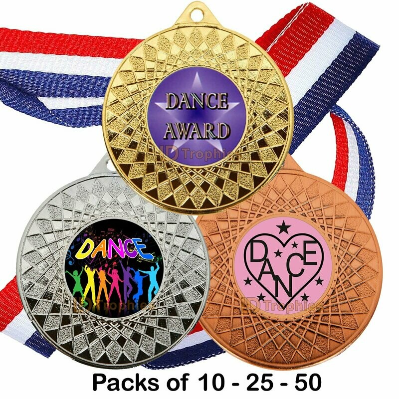10, 25 or 50 Dance Medal & Ribbon Packs