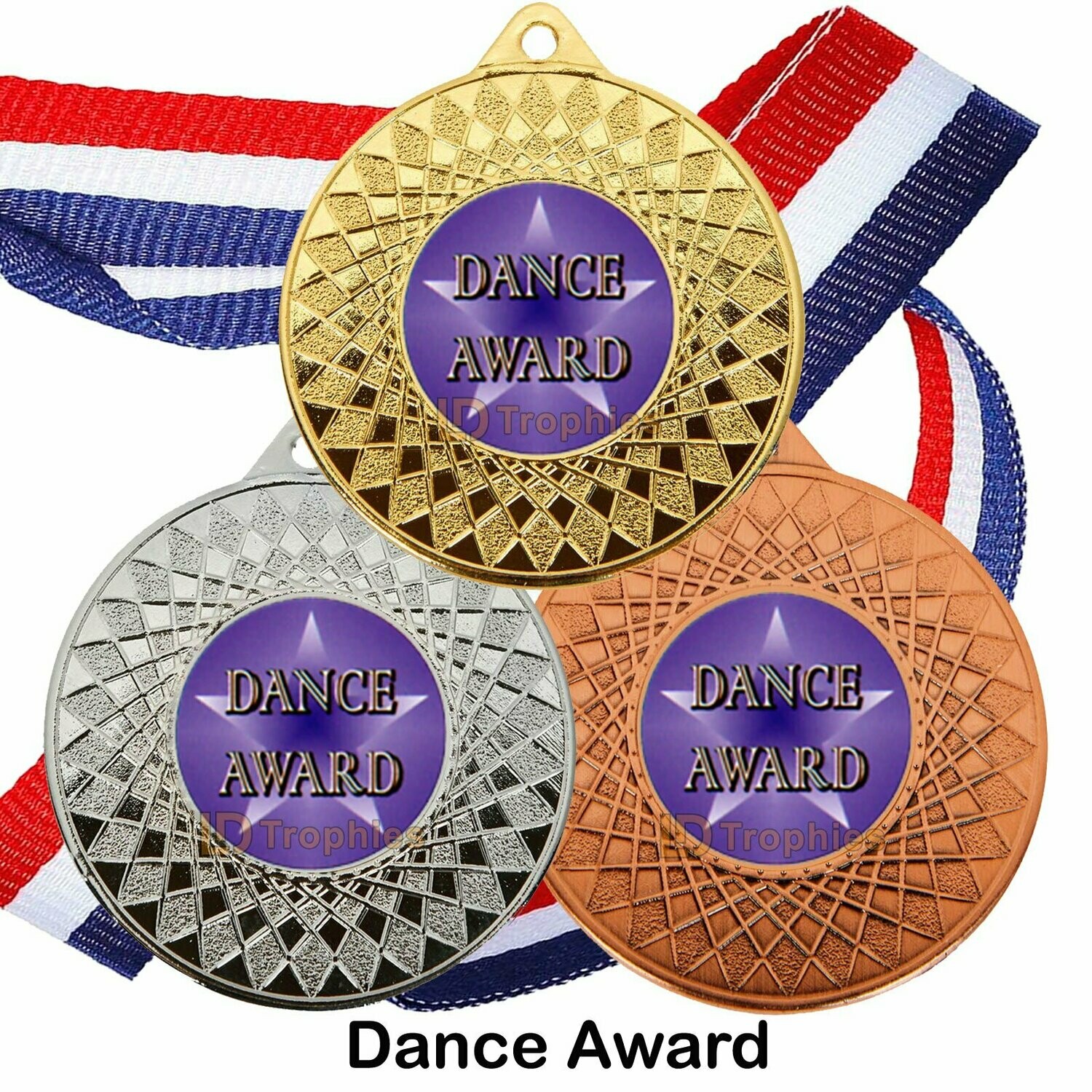 10, 25 or 50 Dance Medal & Ribbon Packs, Style of Centre: Dance Award