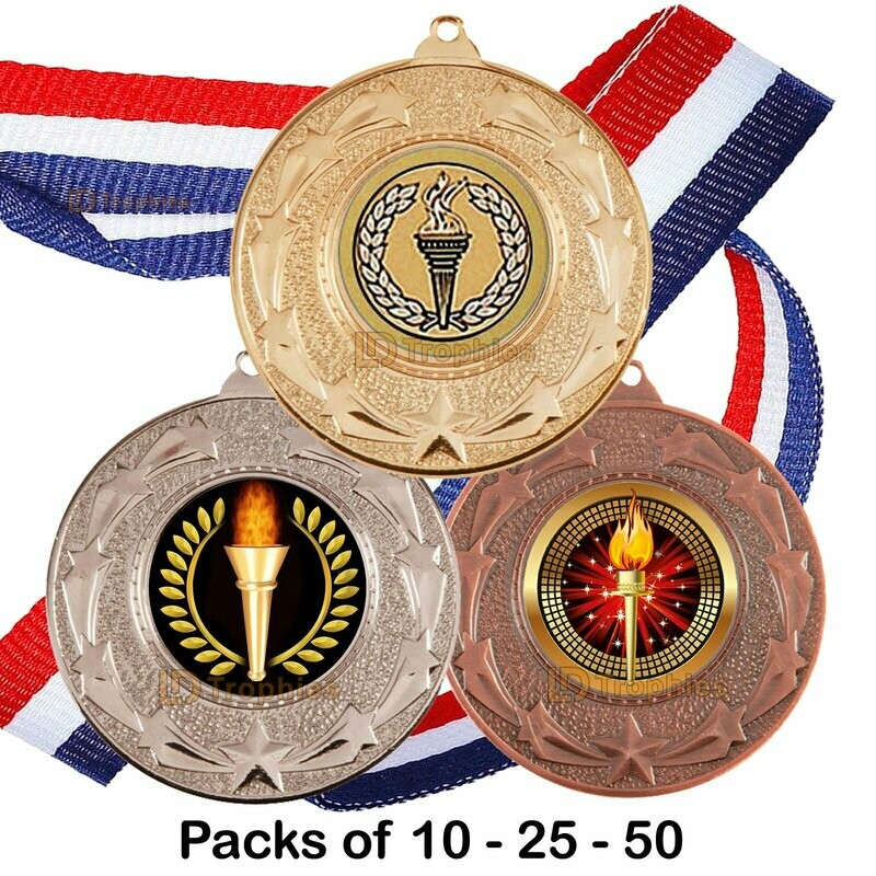 10, 25 or 50 Multisport Medal & Ribbon Packs