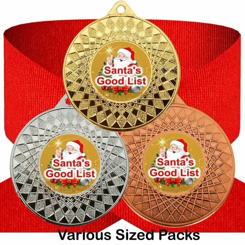 Santa's Good List Medal & Ribbon Packs