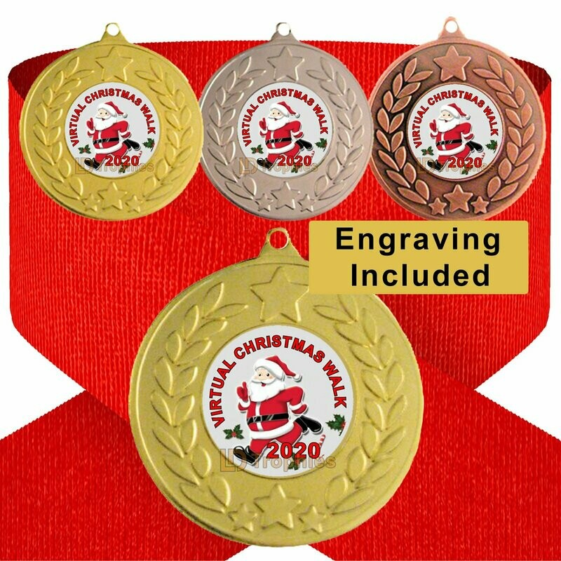 Virtual Christmas Walk Medal & Ribbon