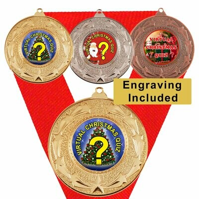 Virtual Christmas Quiz Medal & Ribbon