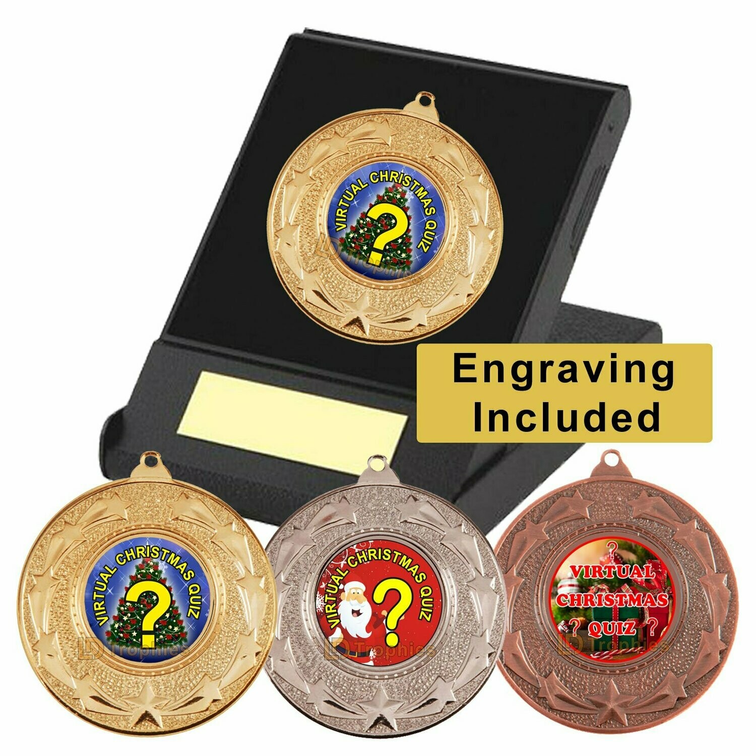 Virtual Christmas Quiz Medal in Box