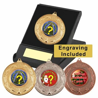 Virtual Christmas Quiz Medal in Box
