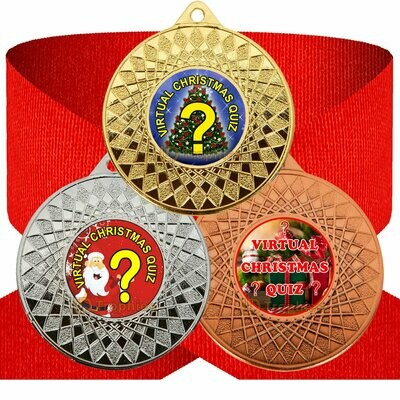Virtual Christmas Quiz Medal & Ribbon