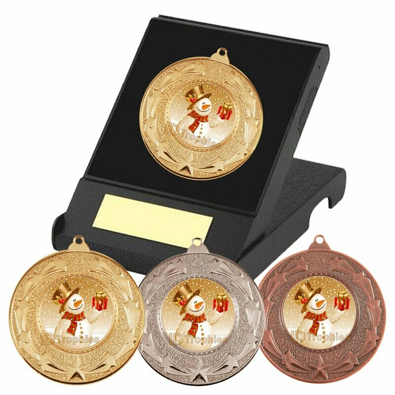 Christmas Medal in Presentation Case (Snowman)