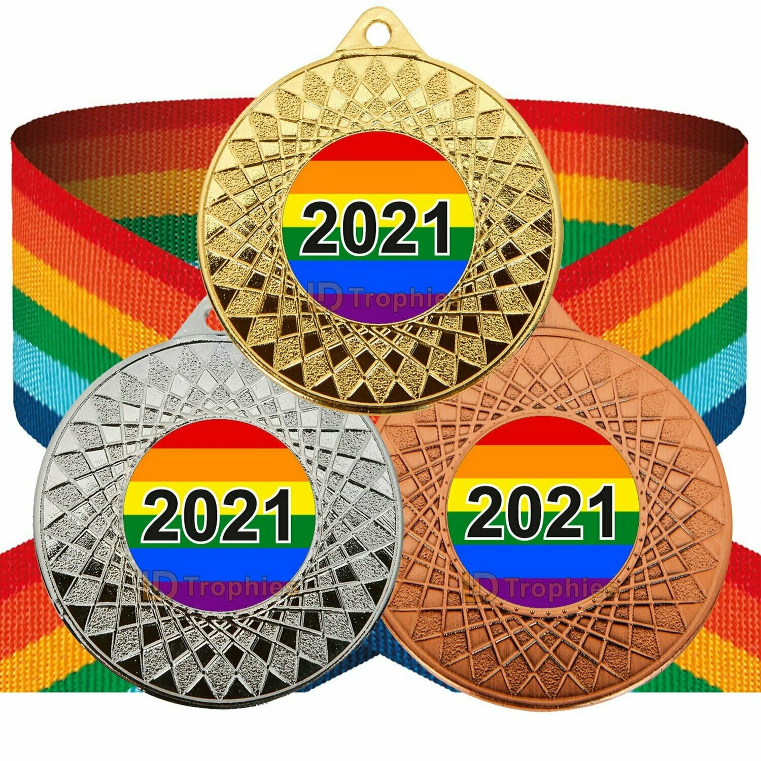 Rainbow / Pride Medal & Ribbon 2021 (Coloured)