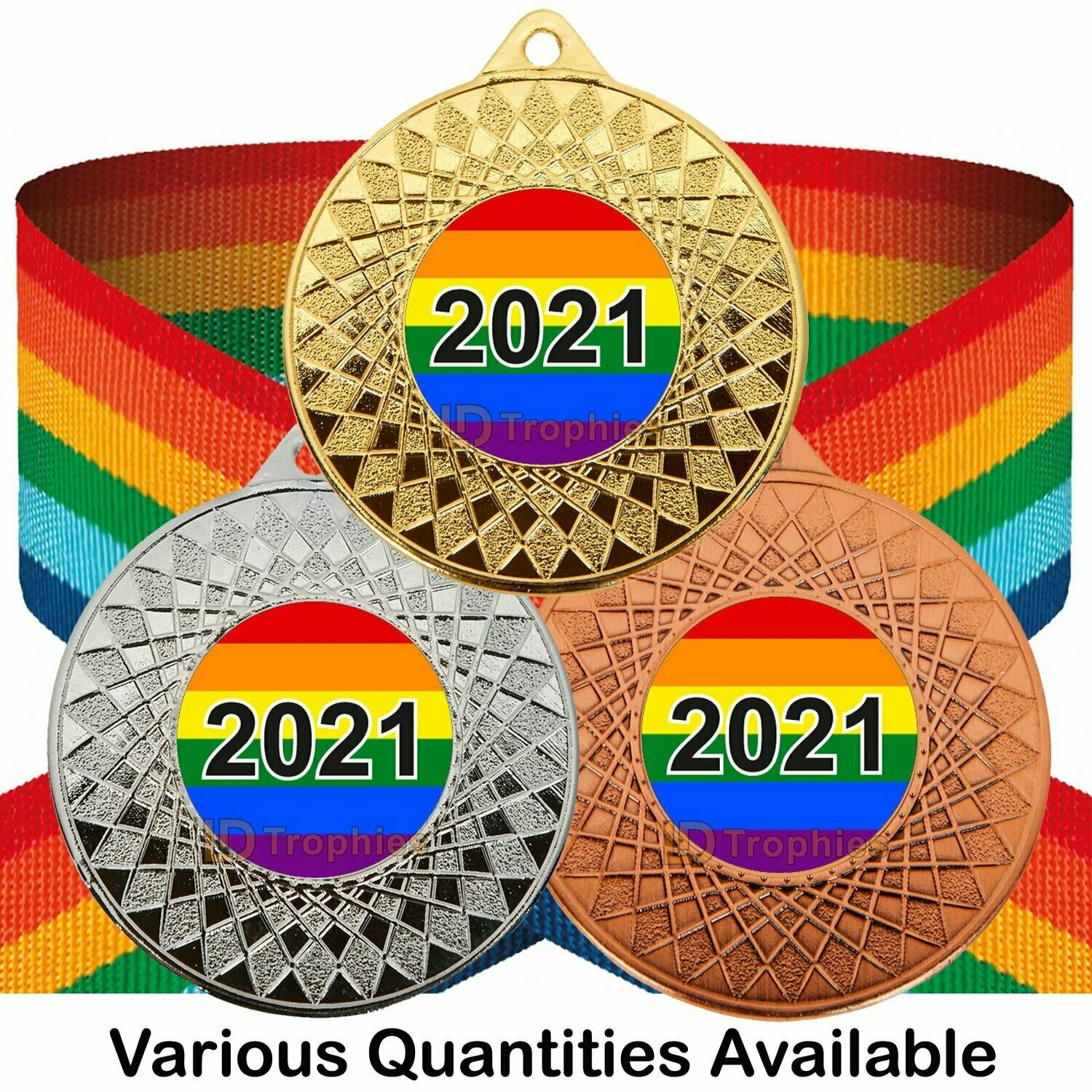 Rainbow / Pride Medals 2021 & Ribbon Packs (Coloured)