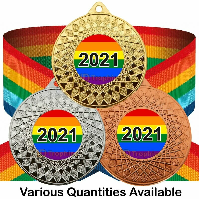 Rainbow / Pride Medals 2021 & Ribbon Packs (Coloured)