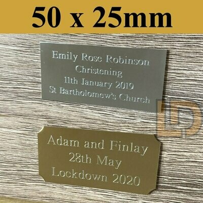 Engraved Plaque 50 x 25mm