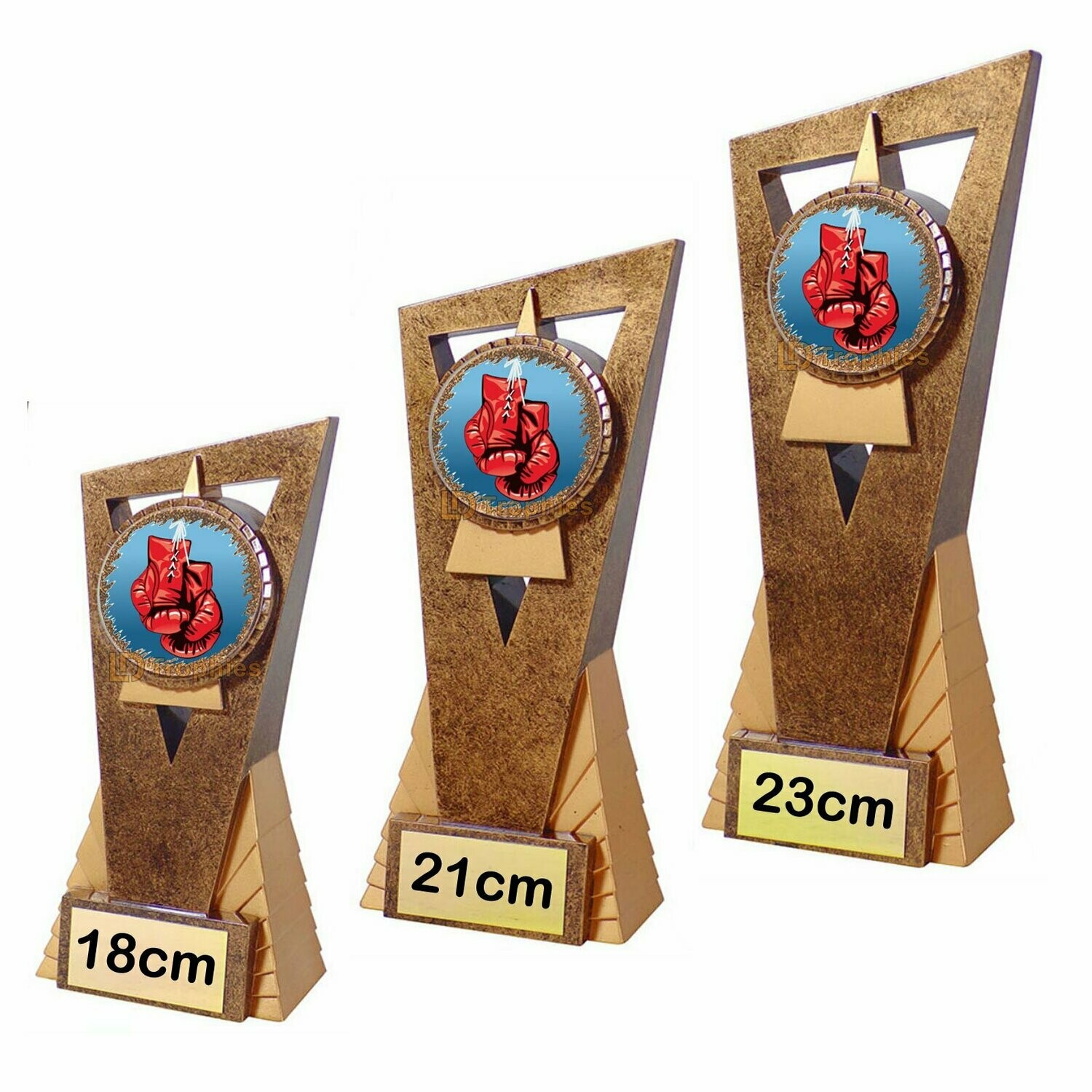 Boxing Trophies - Edge, Style & Size of Trophy: 18cm - Coloured