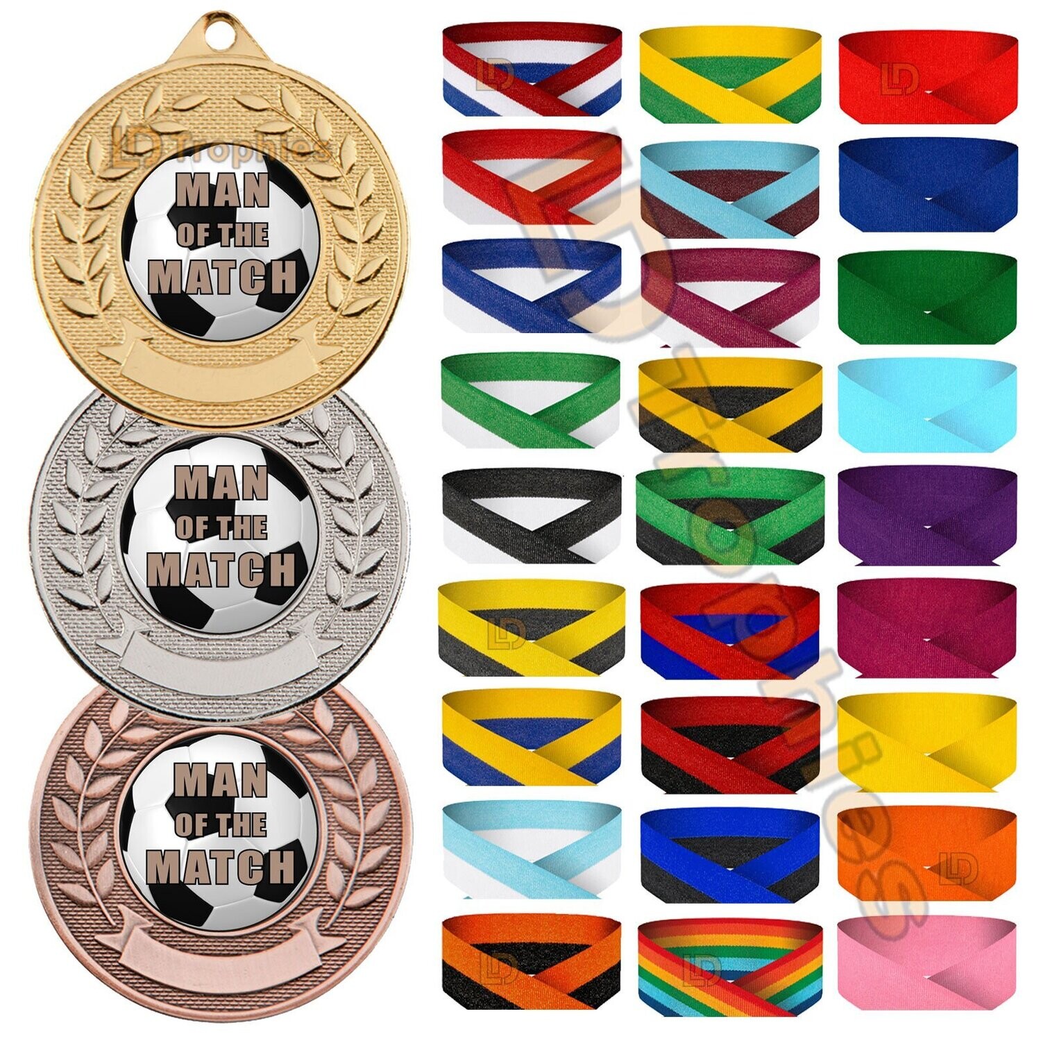 Man of the Match Medals & Ribbons - Various Packs