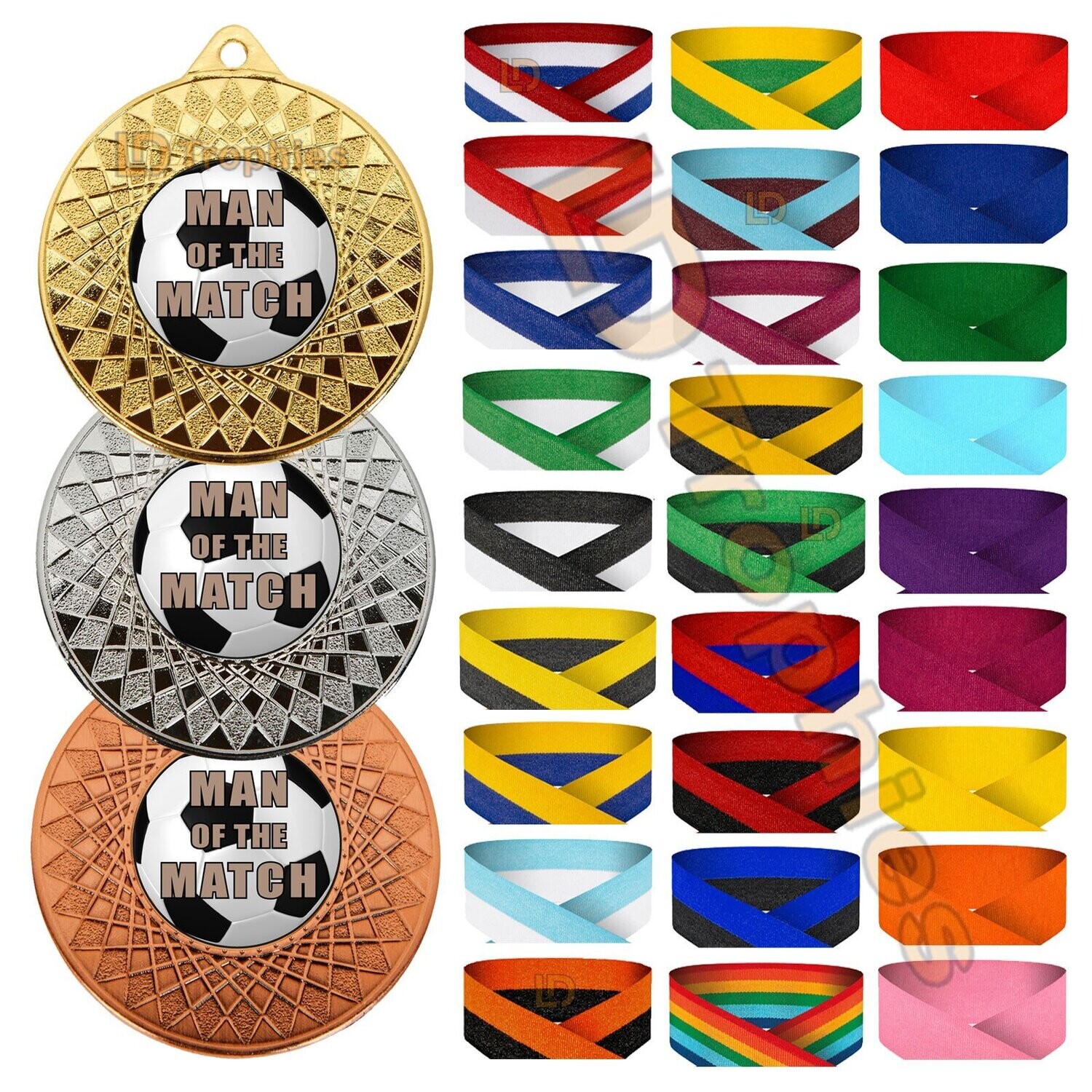 Man of the Match Medals & Ribbons - Various Packs