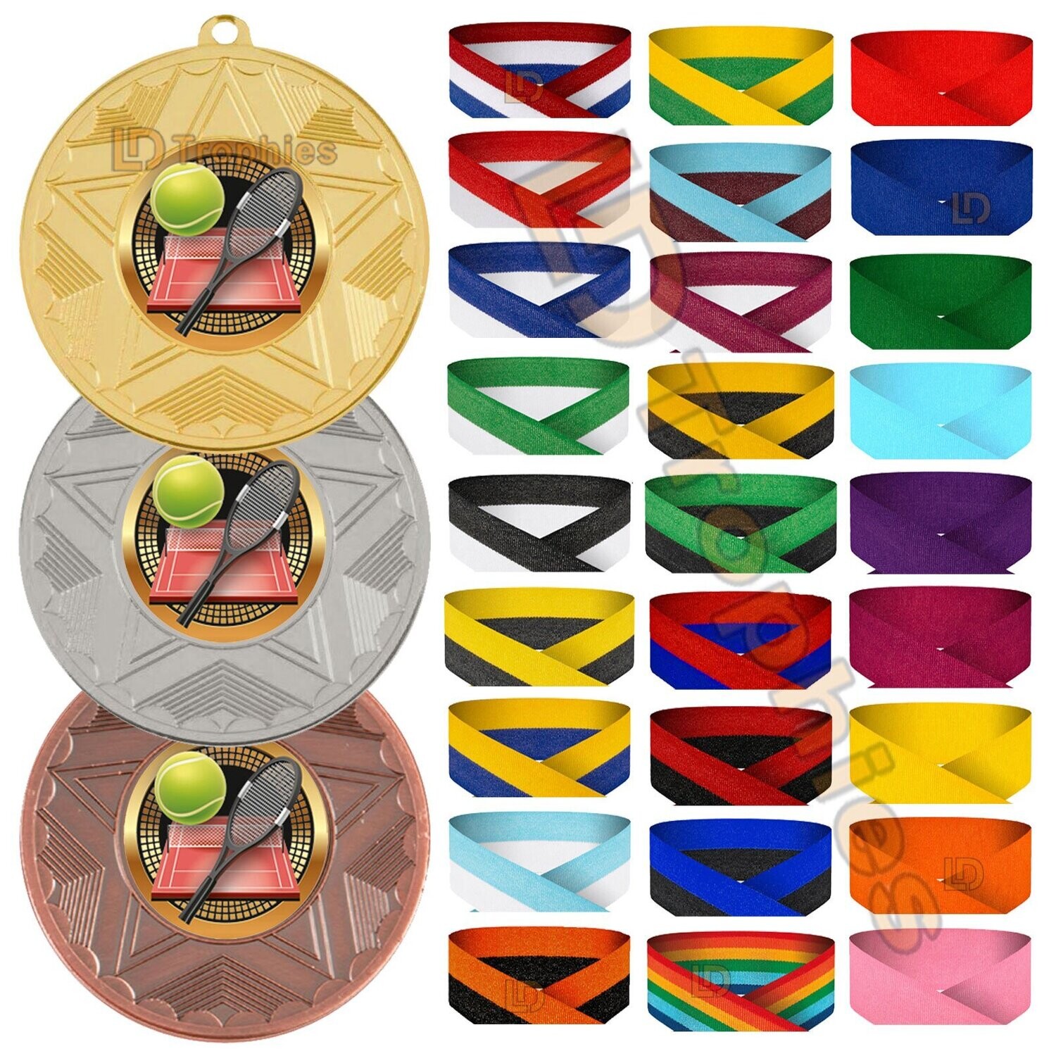 Tennis Medals & Ribbons - Various Packs