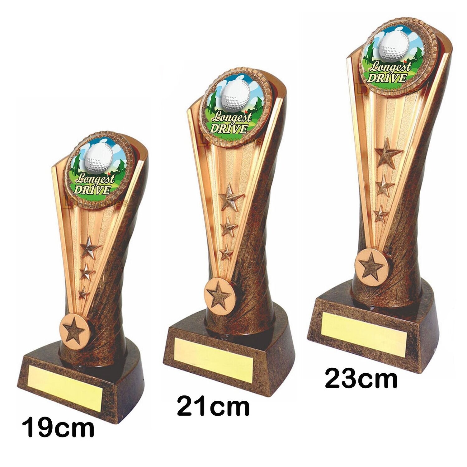 Longest Drive Trophies - Cobra, Style & Size of Trophy: 19cm - Coloured