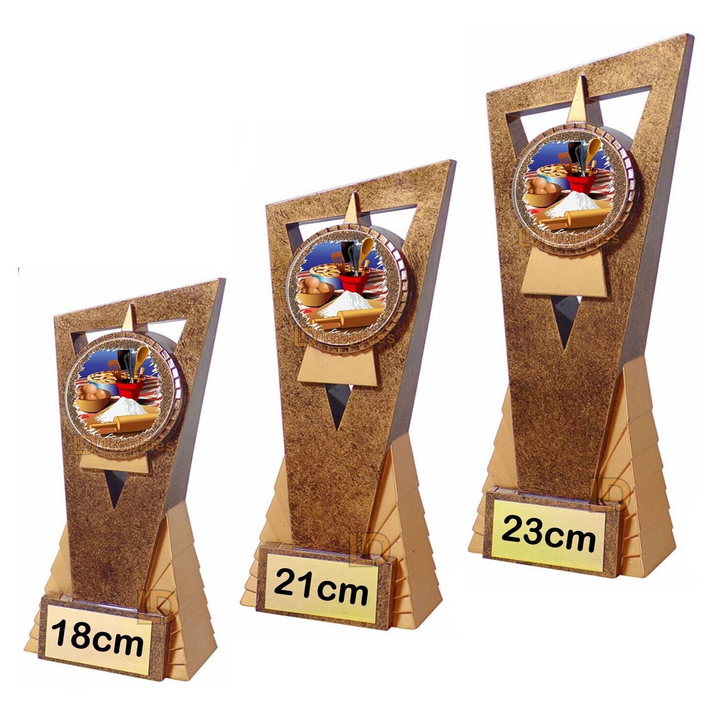 Cooking Trophies - Edge, Style & Size of Trophy: 18cm - Coloured
