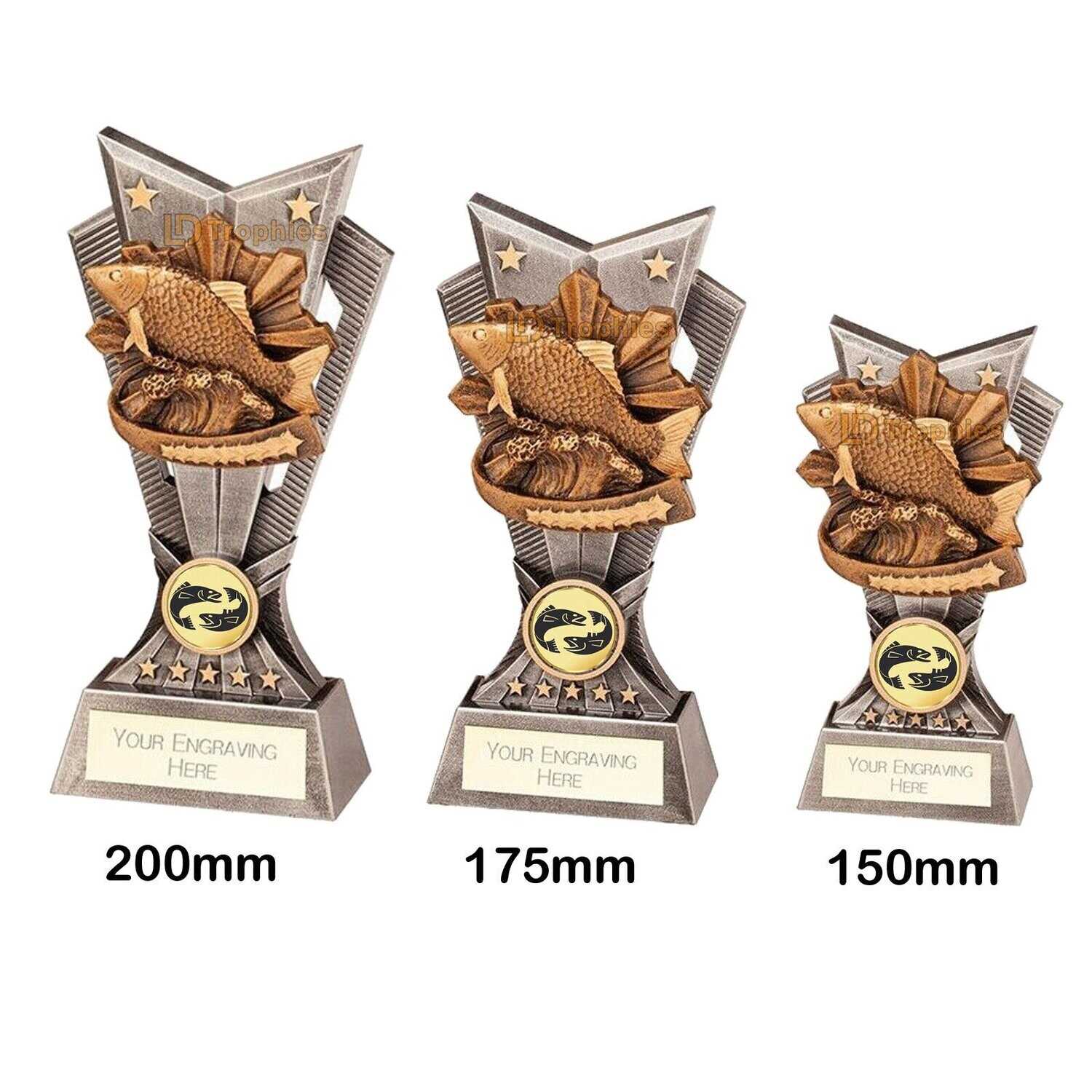 Fishing Trophies - Spectre, Style & Size of Trophy: 150mm High (A)
