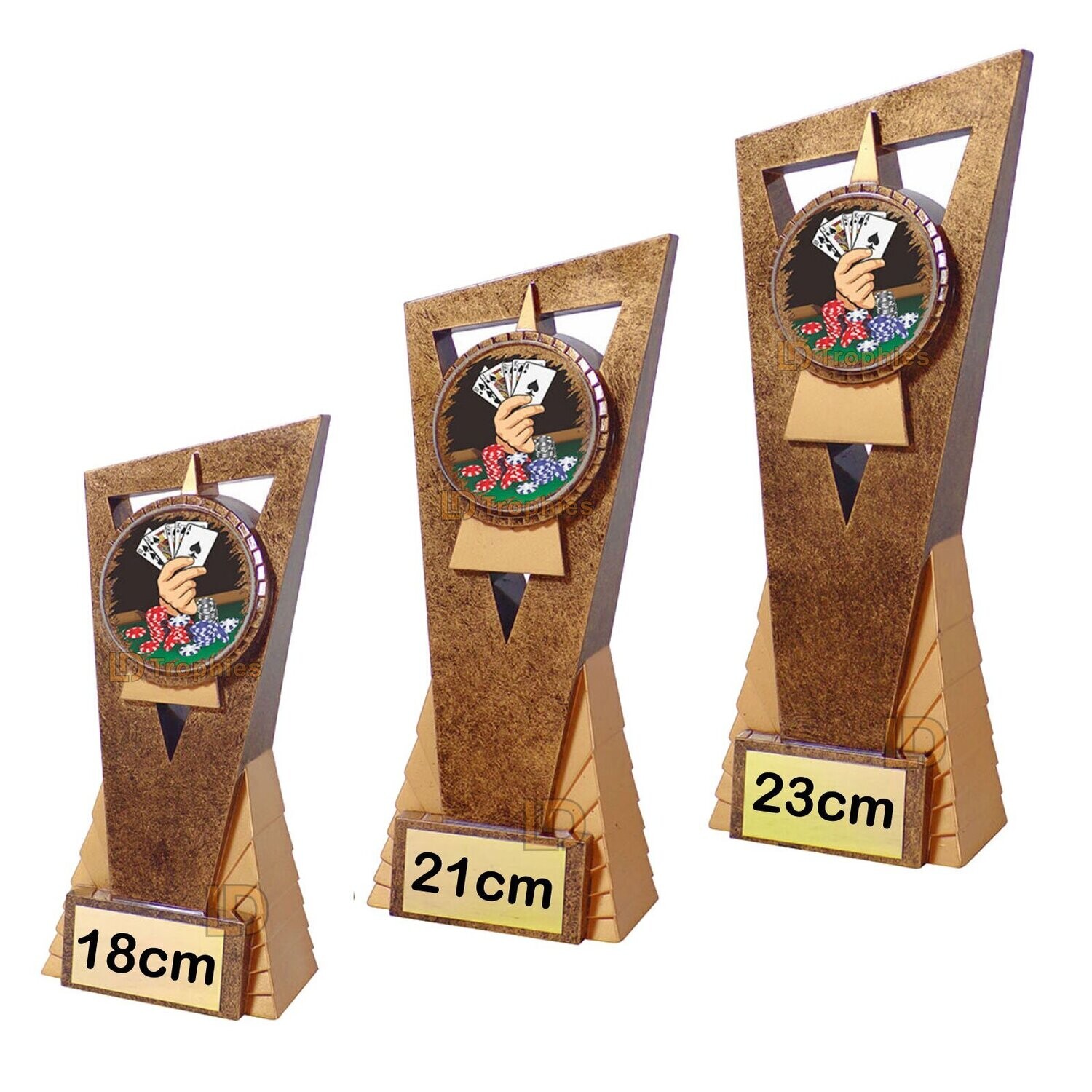 Poker Trophies - Edge, Style & Size of Trophy: 18cm - Coloured