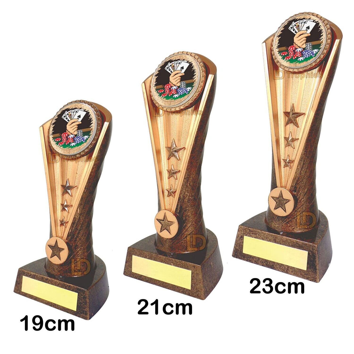 Poker Trophies - Cobra, Style & Size of Trophy: 19cm - Coloured