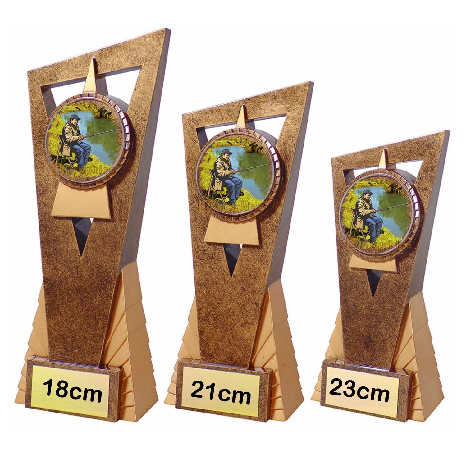 Fishing Trophies - Edge, Style & Size of Trophy: 18cm - Coloured