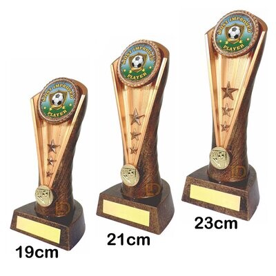 Most Improved Player - Football Trophy - Cobra, Style & Size of Trophy: 19cm - Coloured