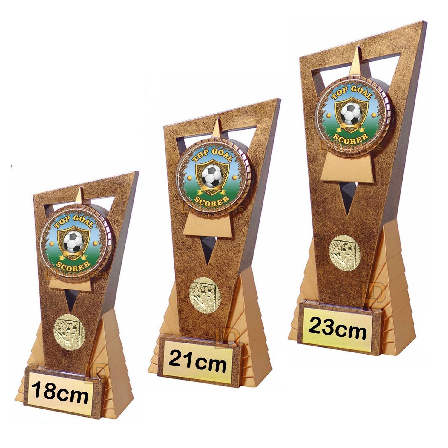 Top Goal Scorer - Football Trophy - Edge, Style & Size of Trophy: 18cm - Coloured