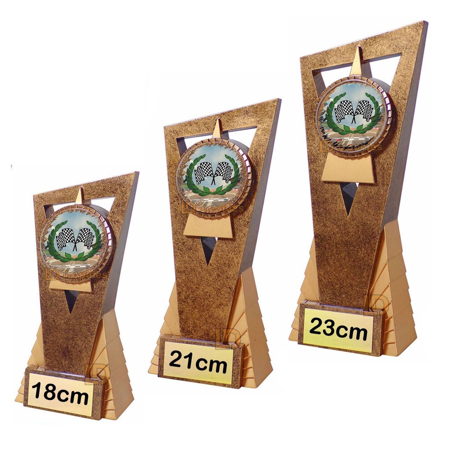 Motorsport / Go Karting Trophies - Edge, Style & Size of Trophy: 18cm - Coloured