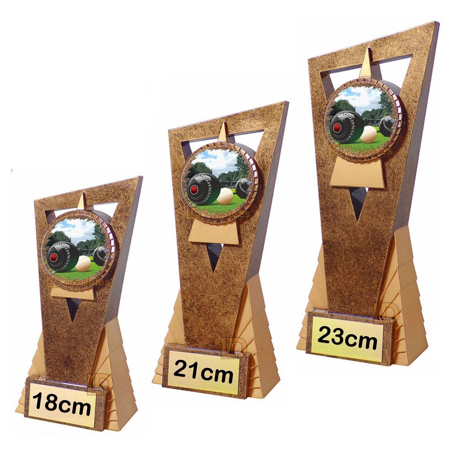 Lawn Bowls / Bowling Trophies - Edge, Style & Size of Trophy: 18cm - Coloured