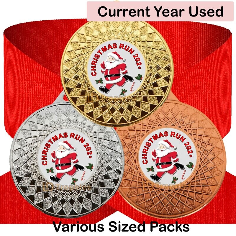 Christmas Run Medal & Ribbon Packs