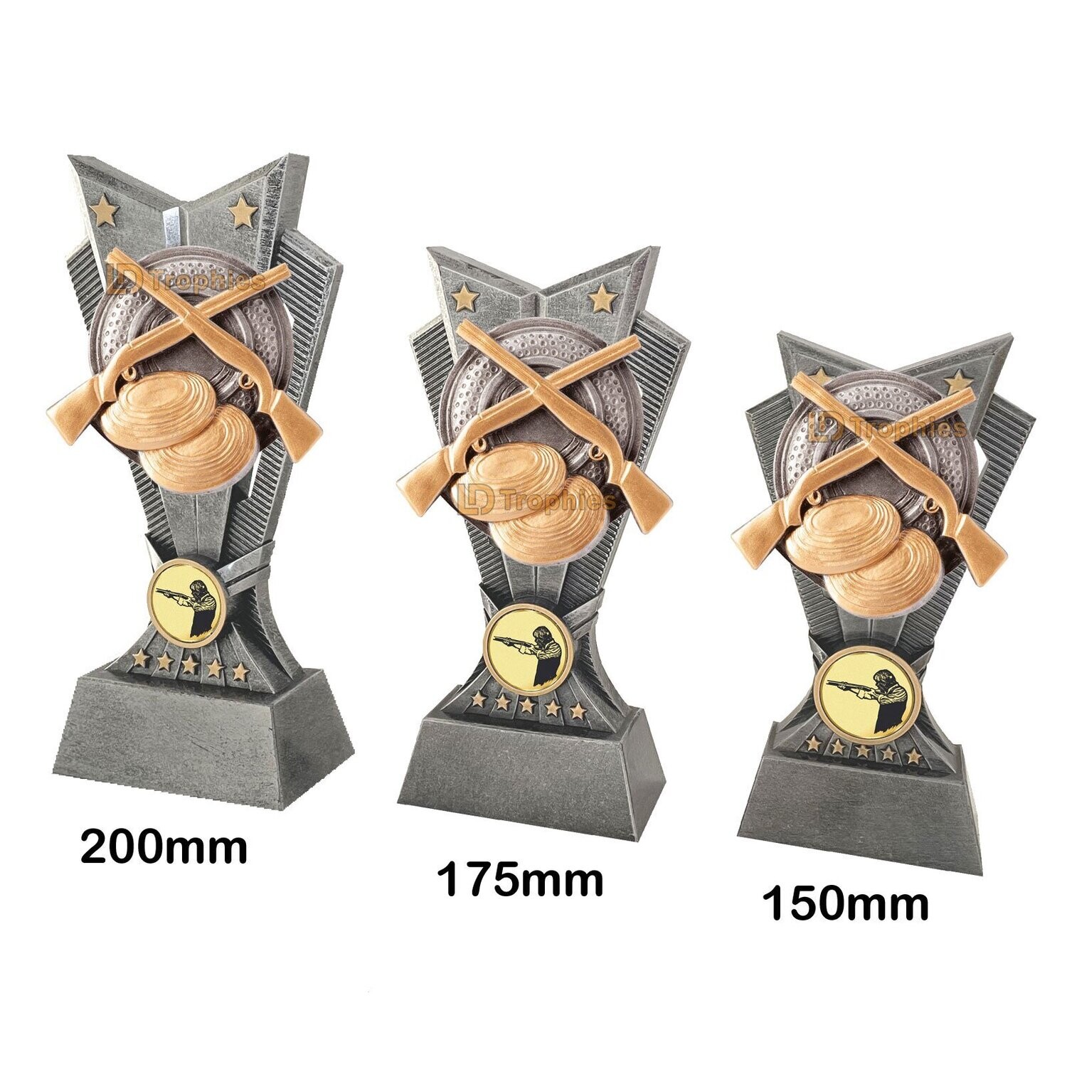 Clay Pigeon Shooting Trophies, Style & Size of Trophy: 150mm High (A)