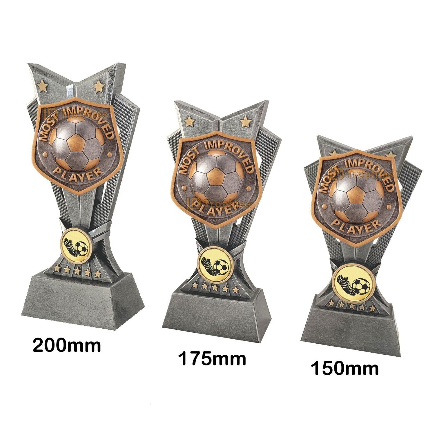 Most Improved Football Trophies - Spectre, Style & Size of Trophy: 150mm High (A)