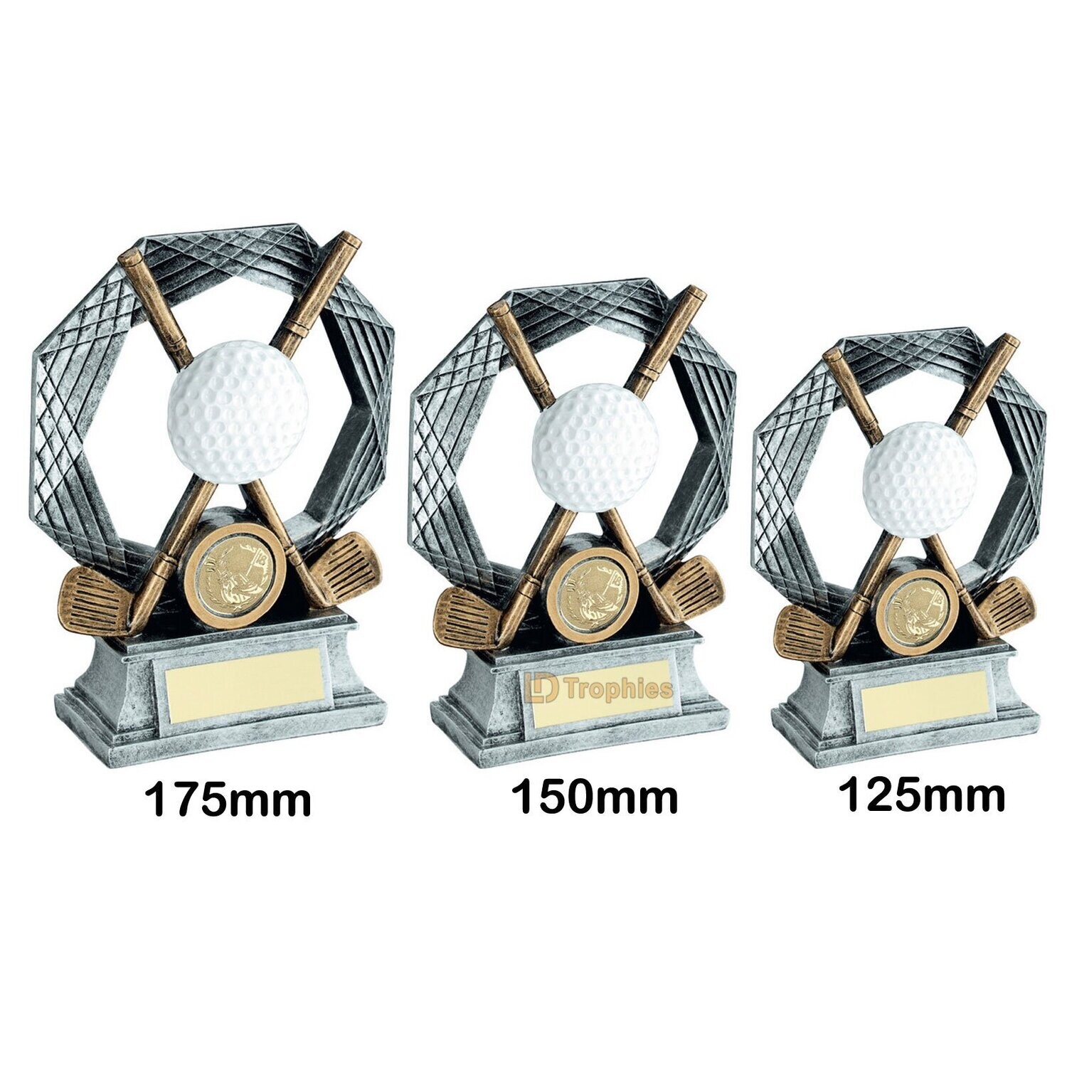 Golf Trophies - Hex, Size of Trophy: 125mm High (A)