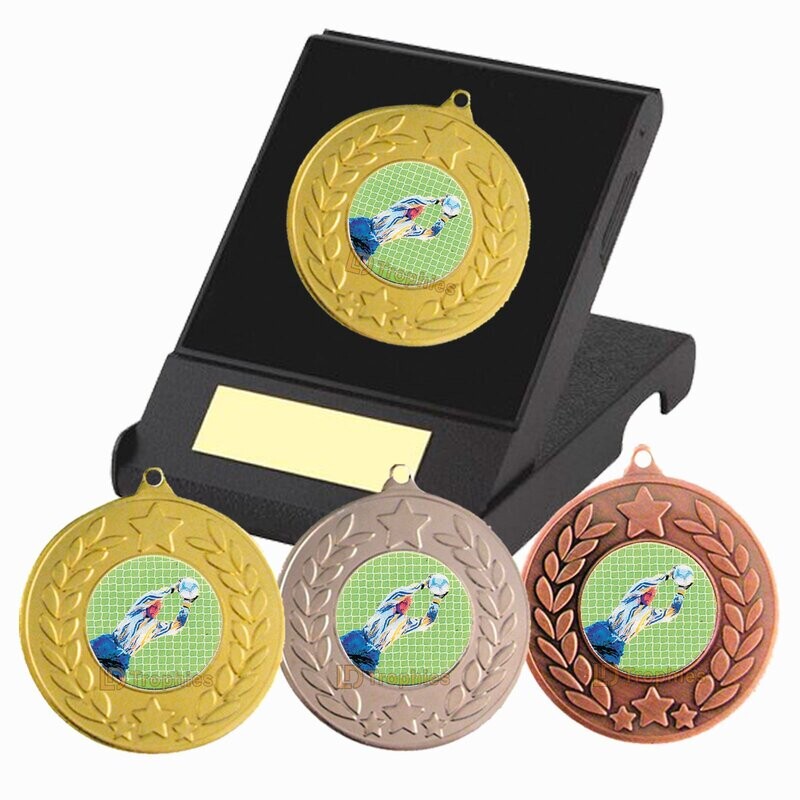 Goalkeeping Football Medal in Presentation Box