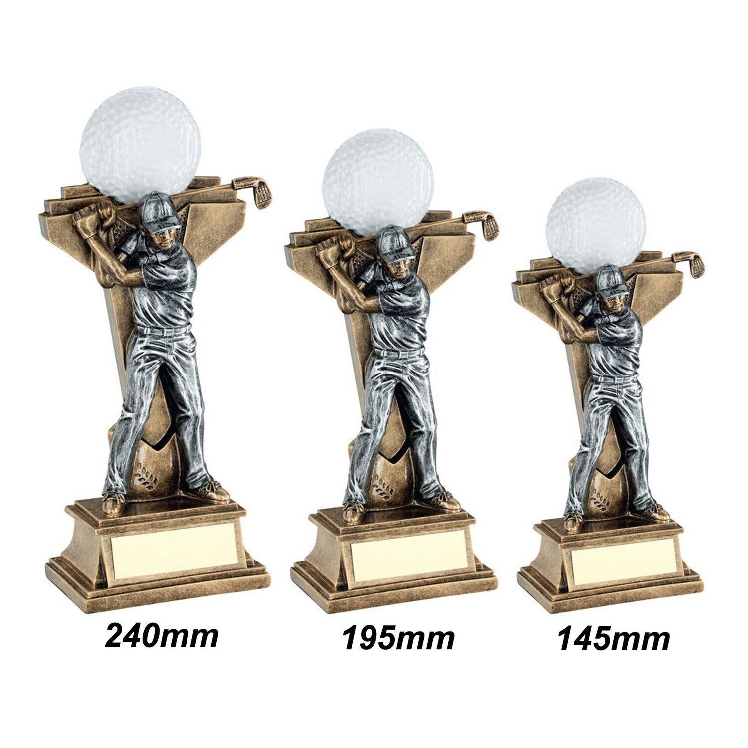 Golf Trophies - RF221 - Male Golfer, Height of Trophy: 145mm (RF221A)