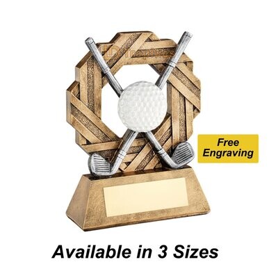 Golf Trophies - Gold Hex RF762