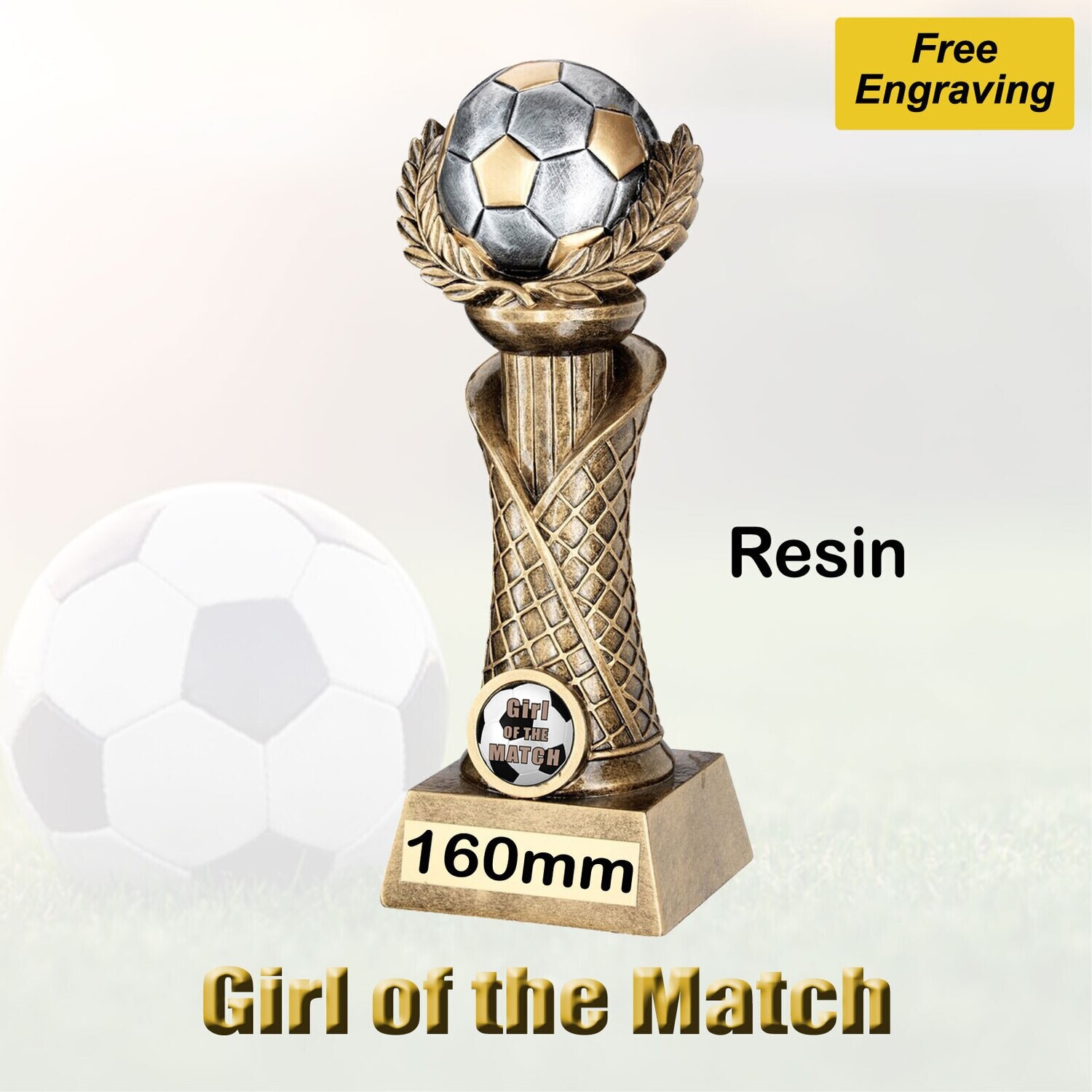 Girl of the Match Football Trophy - RF551A