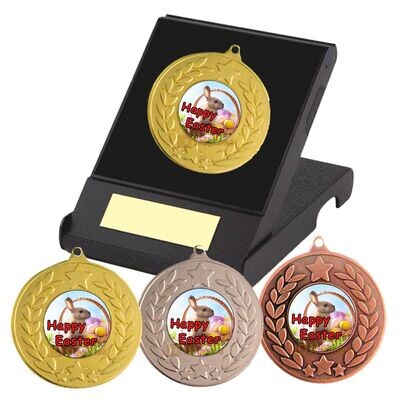 Happy Easter Bunny Medal in Presentation Box