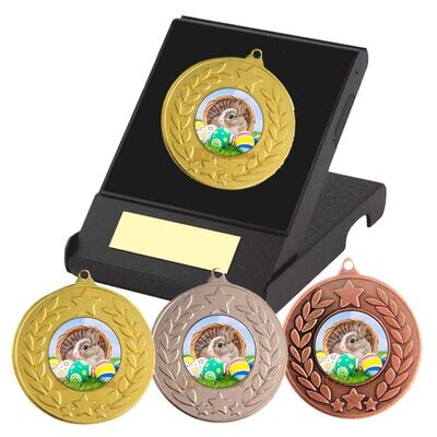 Easter Bunny in Basket Medal in Presentation Box