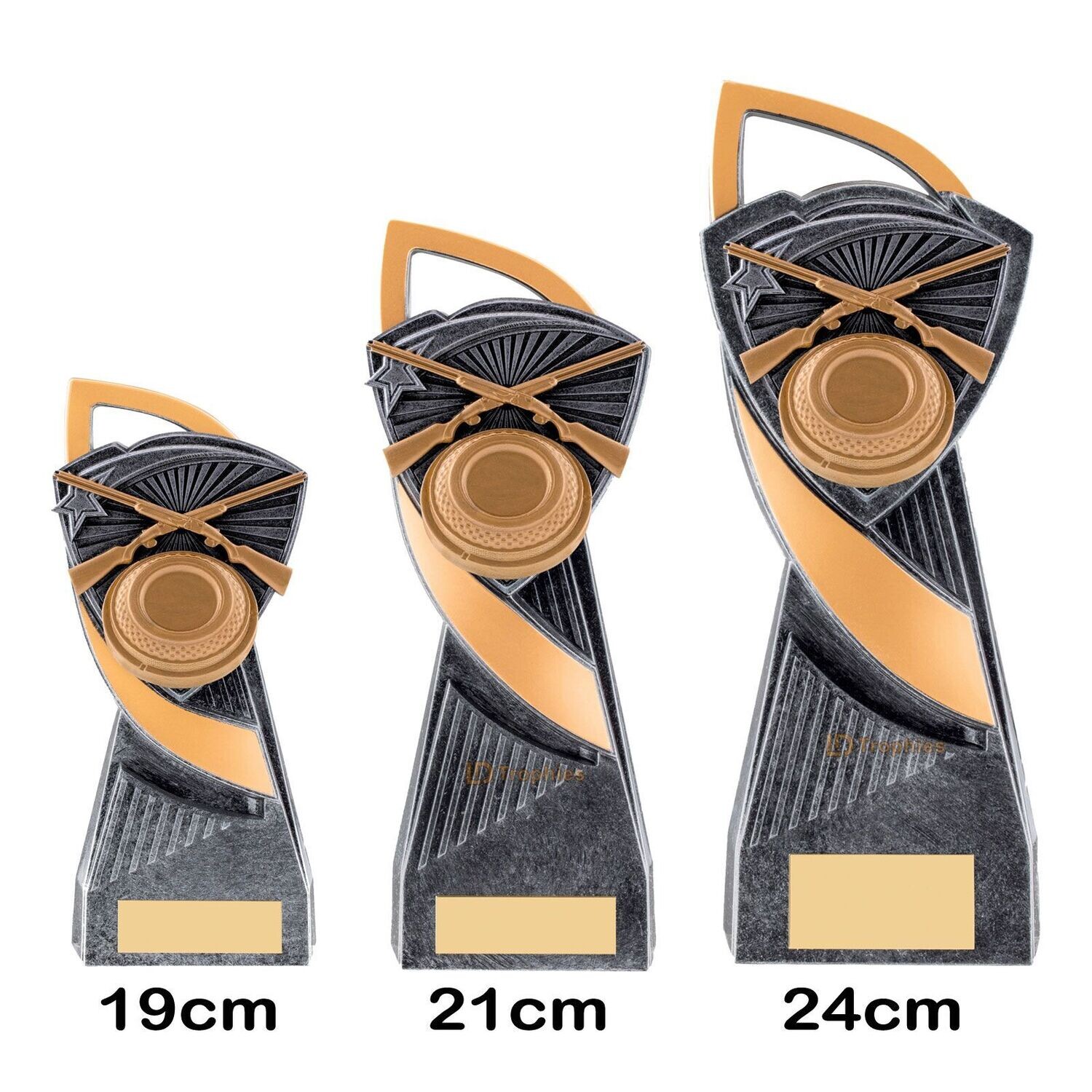 Clay Pigeon Shooting Trophies - utopia, Style & Size of Trophy: 190mm High (A)