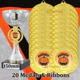 Halloween Trophy with 20 Medals & Ribbons